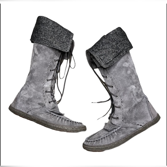 UGG Somaya F3013E Women’s Tall Gray Brown Moccasin Boots Women SIZE 6.5 NWOT - Picture 5 of 9